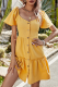 Simplicity Solid Buckle Flounce V Neck A Line Dresses