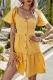 Simplicity Solid Buckle Flounce V Neck A Line Dresses