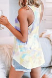 Casual Gradual Change Tie Dye Pullovers Basic O Neck Tops