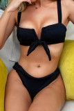 Fashion Simplicity Solid Frenulum Swimwears