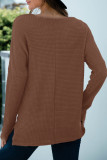 Fashion Casual Solid Split Joint V Neck T-Shirts