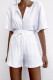 Fashion Casual Solid Frenulum V Neck Short Sleeve Two Pieces