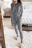 Casual Solid Patchwork O Neck Long Sleeve Two Pieces(9 Colors)