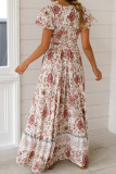 Fashion Bohemian Print V Neck Printed Dresses