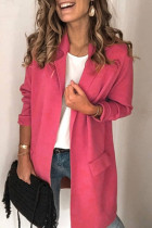 Fashion Casual Solid Patchwork Turn-back Collar Outerwear