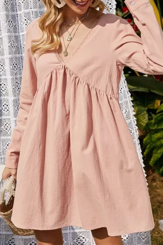 Casual Solid Frenulum Backless V Neck Princess Dresses