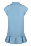 Fashion Casual Solid Patchwork Turndown Collar A Line Dresses(4 Colors)