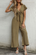 Fashion Elegant Solid Capris Knotted V Neck Straight Jumpsuits