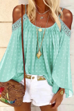 Casual Patchwork Hollowed Out Spaghetti Strap Tops
