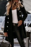 Fashion Elegant Solid Buckle Turn-back Collar Outerwear