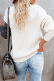 Casual Patchwork Contrast Turtleneck Tops