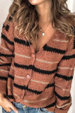 Fashion Street Striped Patchwork V Neck Tops
