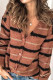 Fashion Street Striped Patchwork V Neck Tops
