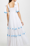 Fashion Street Solid Split Joint Square Collar Princess Dresses