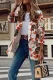 Casual Print Patchwork Turndown Collar Outerwear