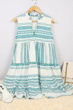 Fashion Casual Print Split Joint V Neck Princess Dresses