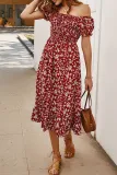 Fashion Street Print Split Joint Off the Shoulder A Line Dresses