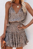 Fashion Street Print Split Joint V Neck A Line Dresses