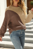Fashion Street Solid Split Joint O Neck Tops