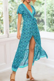 Fashion Bohemian Print V Neck Printed Dresses