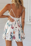 Fashion Street Print Backless V Neck Sling Dresses