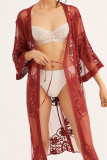 Fashion Vacation Solid Split Joint See-through Swimwears Cover Up