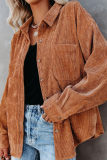 Casual Street Solid Buckle Turndown Collar Tops