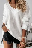 Fashion Casual Solid Patchwork V Neck Tops