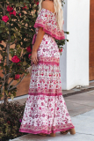 Fashion Street Print Split Joint Off the Shoulder A Line Dresses