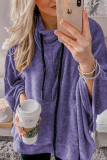 Fashion Solid Draw String Half A Turtleneck Tops