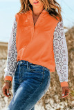 Fashion Casual Patchwork Lace Shirt Collar Tops