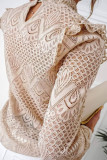 Fashion Sweet Solid Patchwork O Neck Tops