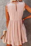 Sexy Solid Split Joint Flounce Peter Pan Collar Dresses