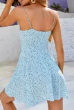 Fashion Street Print Split Joint V Neck A Line Dresses