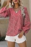 Casual Street Floral V Neck Tops