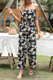 Elegant Floral Bandage One Shoulder Straight Jumpsuits
