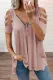 Fashion Casual Solid Split Joint V Neck T-Shirts