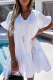 Fashion Sweet Solid Tassel Split Joint Flounce V Neck A Line Dresses