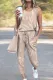 Casual Street Tie Dye Split Joint Frenulum O Neck Sleeveless Two Pieces