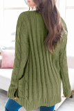 Fashion Solid Patchwork Cardigan Collar Tops