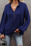 Casual Solid Draw String Hooded Collar Tops
