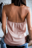Fashion Casual Solid Chains Halter Tops