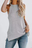 Casual Solid Split Joint Halter Tops