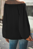 Casual Simplicity Solid Solid Color Off the Shoulder Tops