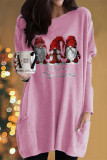 Casual Santa Claus Patchwork O Neck Long Sleeve Dresses