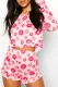 Fashion Living Print Split Joint O Neck Long Sleeve Two Pieces