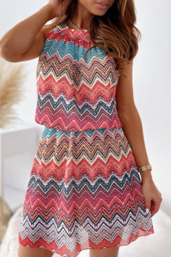Fashion Street Striped Split Joint O Neck A Line Dresses