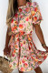 Fashion Sweet Print Split Joint O Neck Princess Dresses