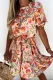Fashion Sweet Print Split Joint O Neck Princess Dresses