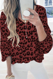 Casual Print Lips Printed Basic V Neck Tops
